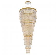  S9192-22R - Pavona 86in 120-277V Foyer Pendant in Heirloom Gold with Clear Radiance Crystal